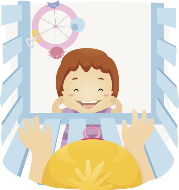 婴儿床里的婴儿图片下载