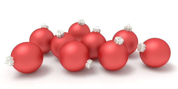 红色的圣诞球图片下载