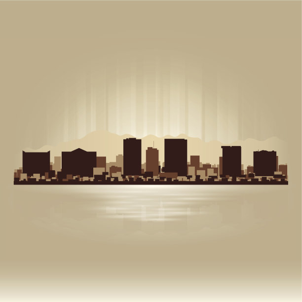 德州埃尔帕索棕色天际线城市剪影图片下载