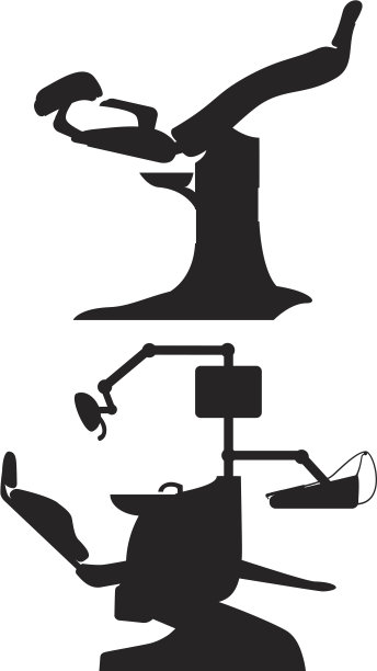 妇科和牙科椅子黑色矢量插图图片下载