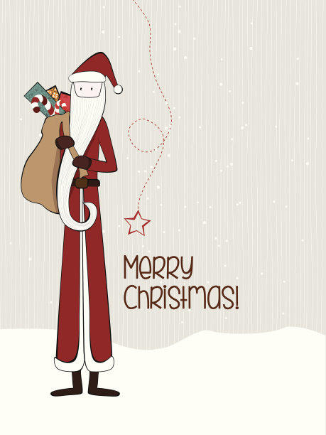 细长的圣诞老人卡，圣诞快乐图片下载