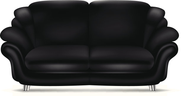 黑色皮革沙发图片下载