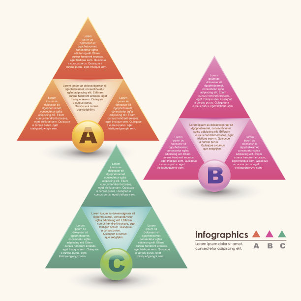 矢量抽象三维纸张信息图图片下载