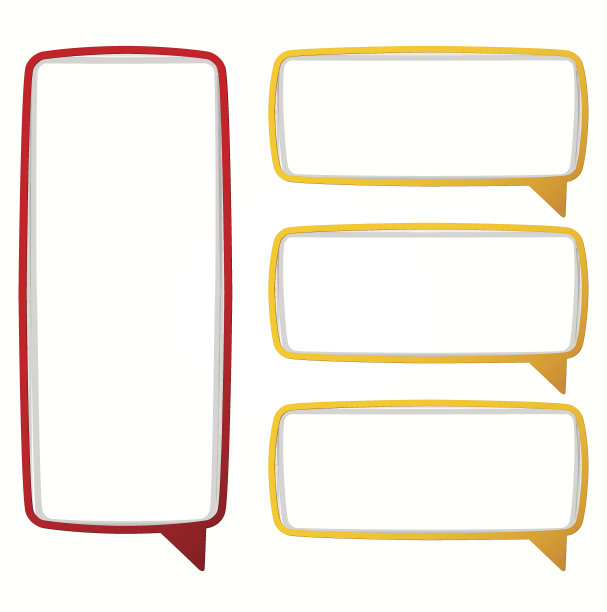 多彩的语音气泡框架。图片下载