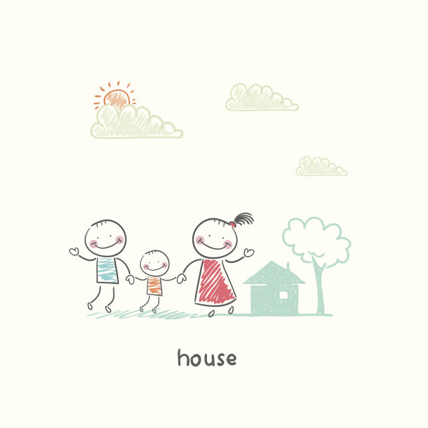 家庭和家庭。插图。图片下载