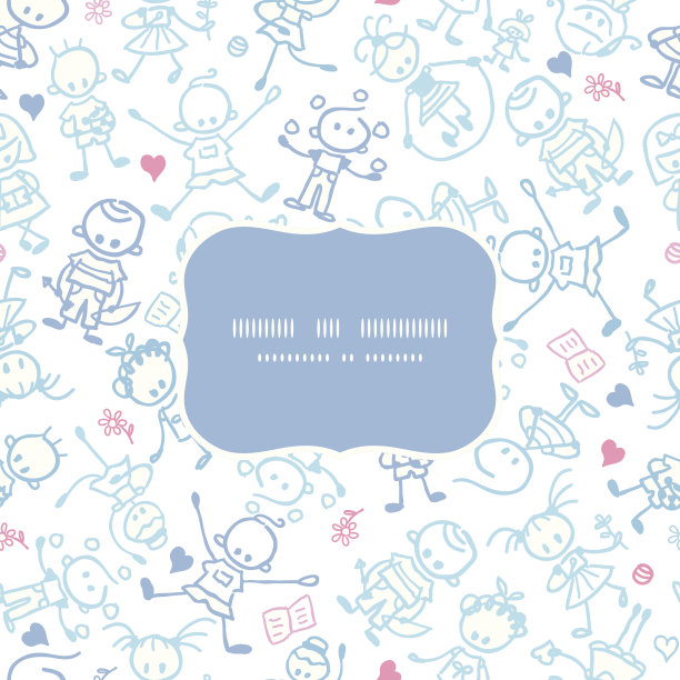 玩儿童框架无缝图案背景图片下载