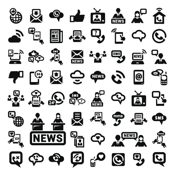 大型沟通图标集图片下载