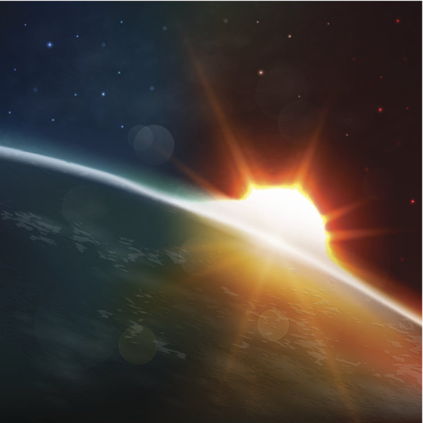太阳从地球上升起图片下载