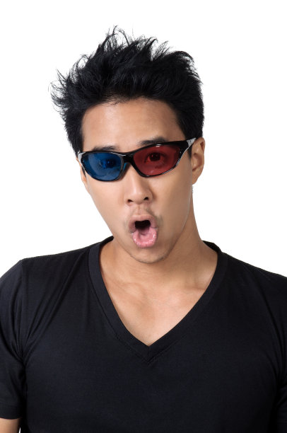 快乐的人疯狂地享受3D视图孤立图片下载