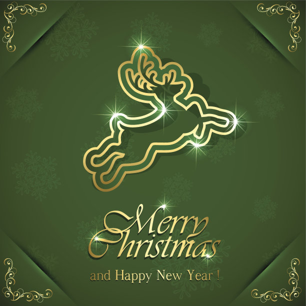 金色圣诞鹿图片下载