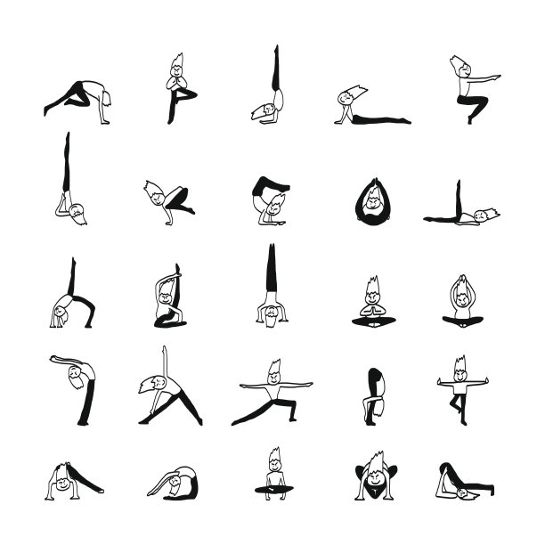 手绘卡通瑜伽图片下载