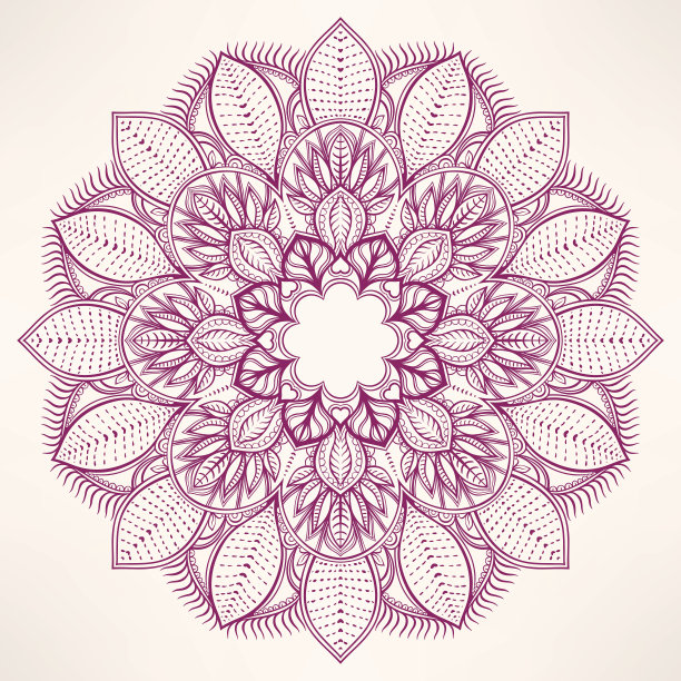 紫色自然曼陀罗图案图片下载