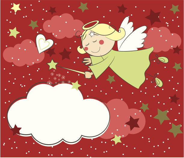 天使圣诞贺卡素材图片