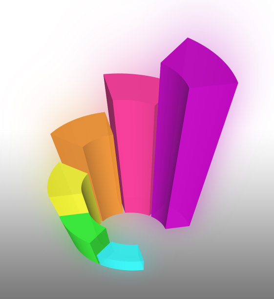 三维增长条形图图片下载