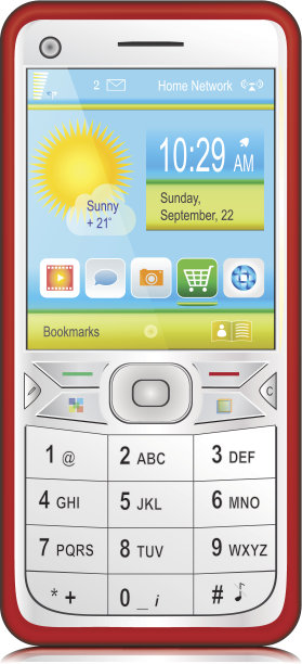 有实体键盘的智能手机。向量。图片下载