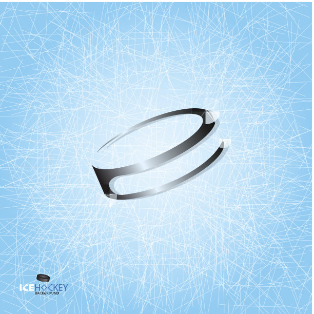 冰上曲棍球图标在滑冰场背景图片下载