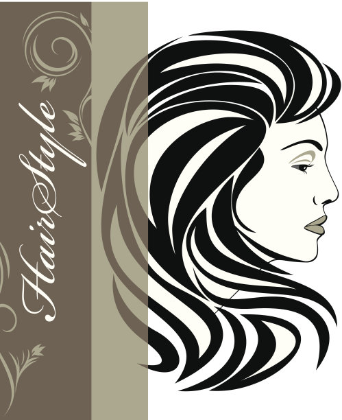 优雅女人的肖像。发型横幅图片下载