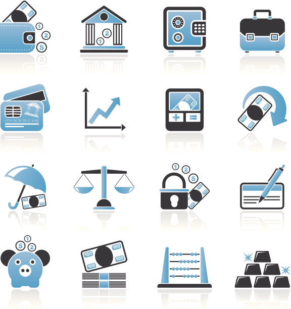 商业、金融和银行图标图片下载