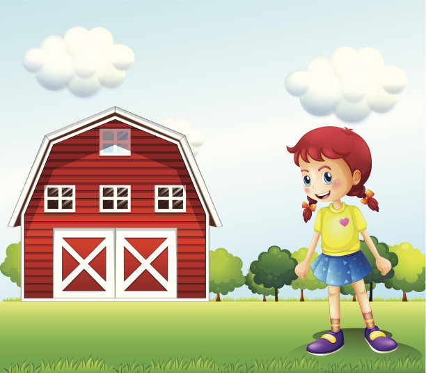谷仓里的小女孩图片下载