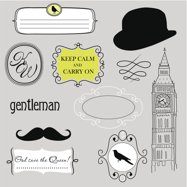 保持冷静，继续前进。英国风格的涂鸦框图片下载