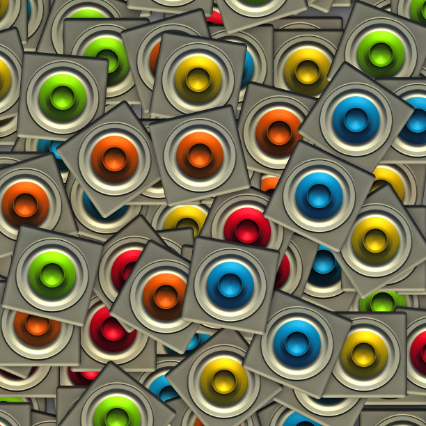 立体音响系统低音扬声器的3d渲染堆栈图片下载