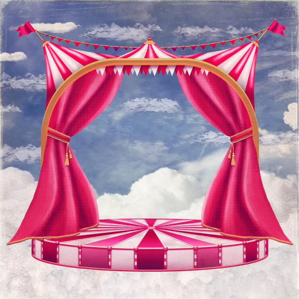 幻想马戏团舞台上的云彩天空图片下载