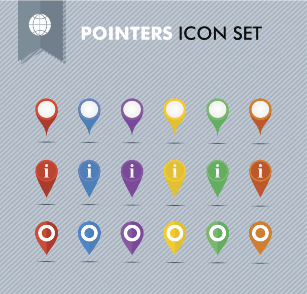 指针图标设置EPS10矢量文件。图片下载