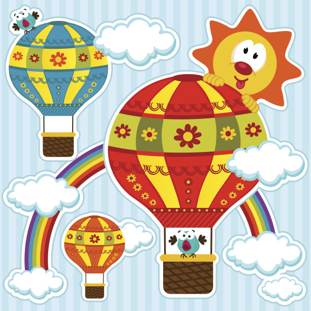 蓝天上的气球图片下载