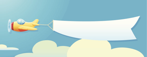 飞机与旗帜图片下载