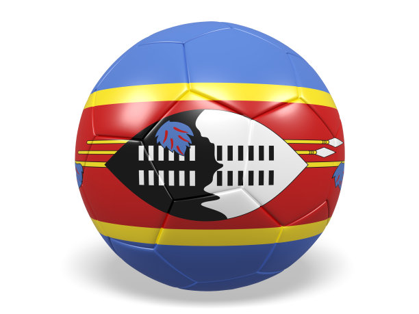 带有斯威士兰旗帜的足球。图片下载
