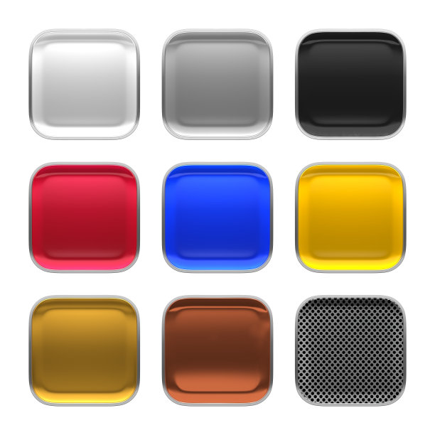 空白应用图标金属材质主题纹理与金属框架。图片下载