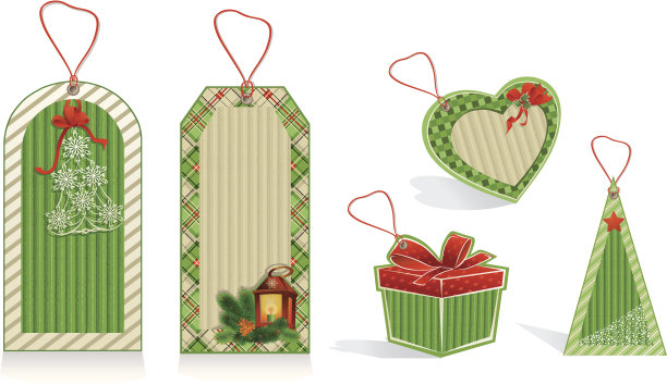 圣诞节的绿色标签图片下载