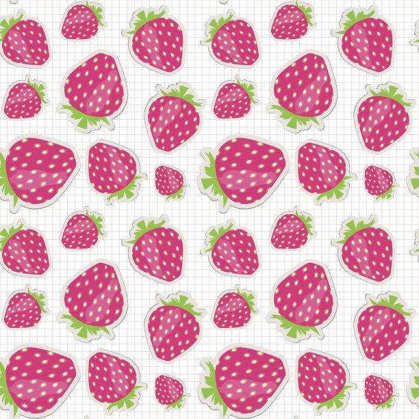 无缝图案与草莓。矢量图图片下载