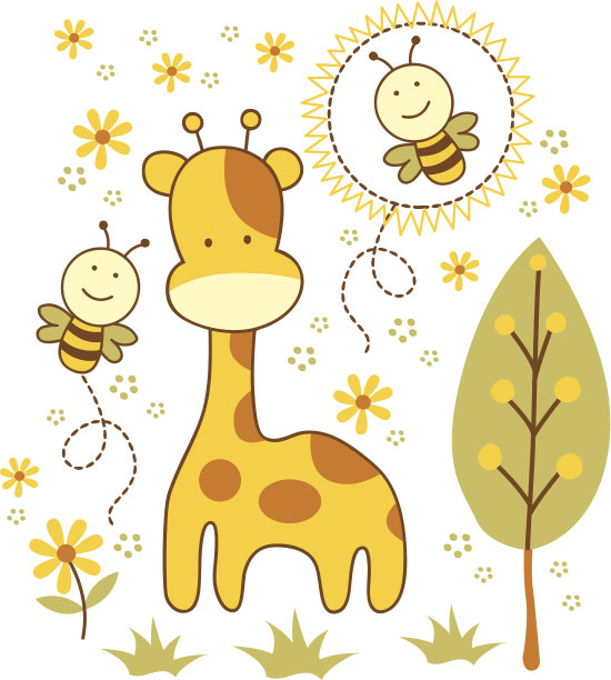 长颈鹿鸭蜂素材图片