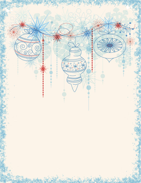 蓝色的圣诞装饰品图片下载