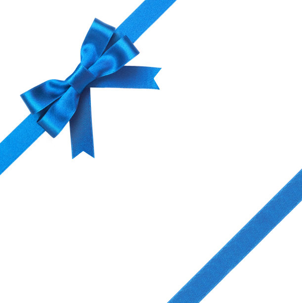 带蝴蝶结的蓝丝带图片下载