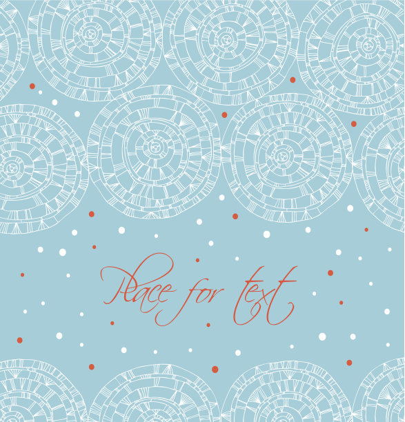 冬季文字横幅与手绘线性圆圈图片下载