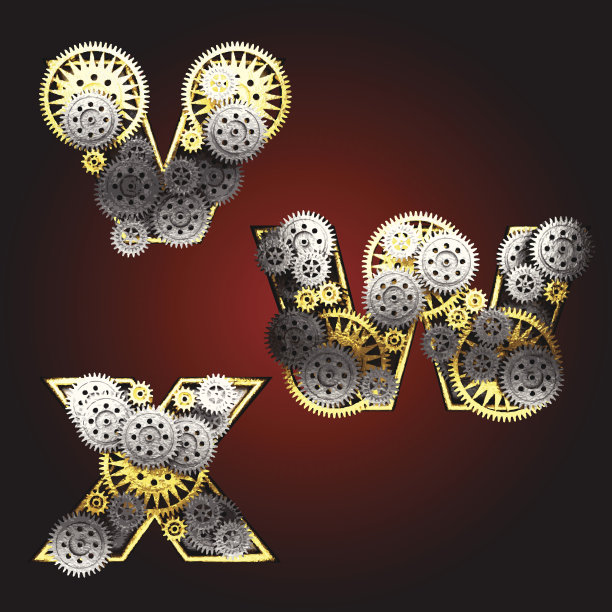 带有齿轮的矢量金属图形图片下载