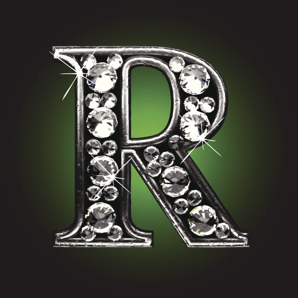 矢量银色数字与钻石图片下载