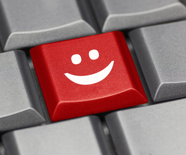 电脑按键红-开心的笑脸图片下载