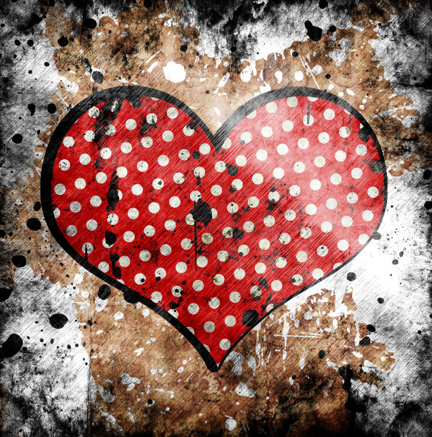 抽象的垃圾背景与心脏图片下载
