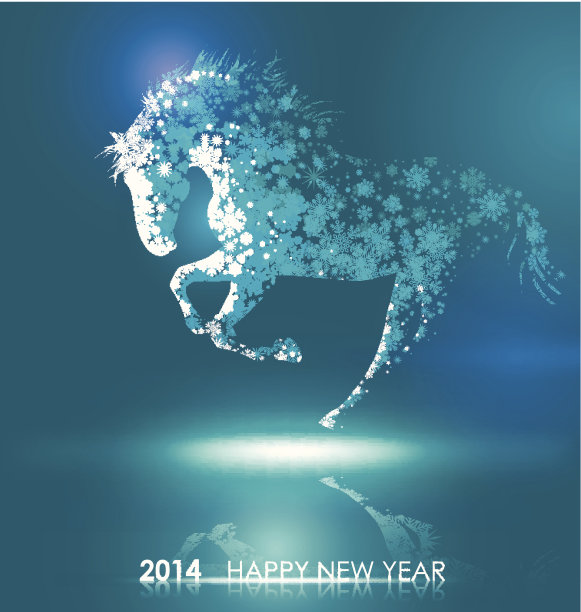 马。2014年新年快乐。图片下载