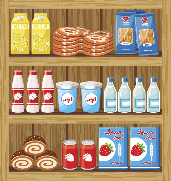 超市。标与食物素材图片