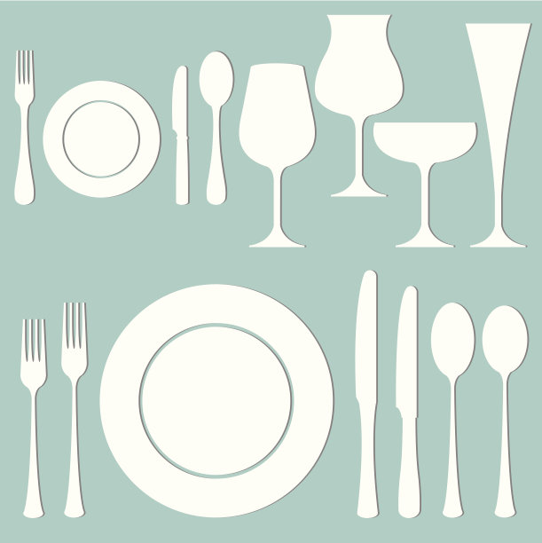 矢量套正式晚餐图片下载