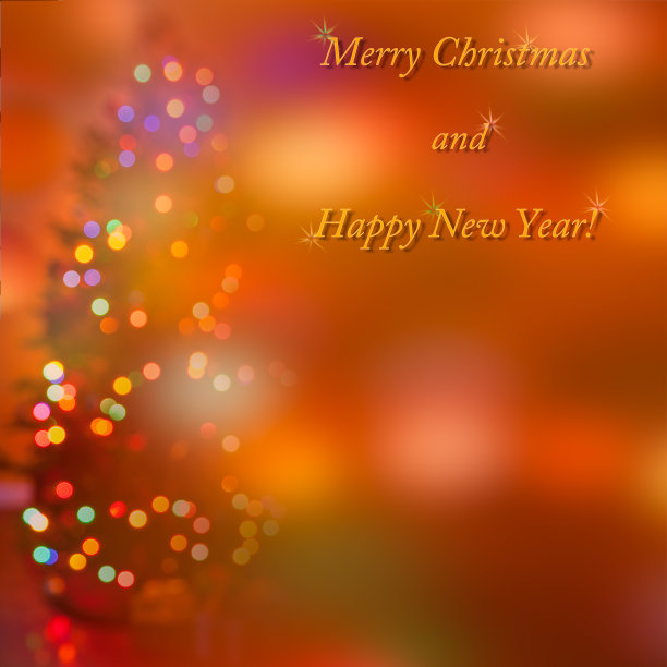 圣诞问候与抽象节日灯光背景图片下载