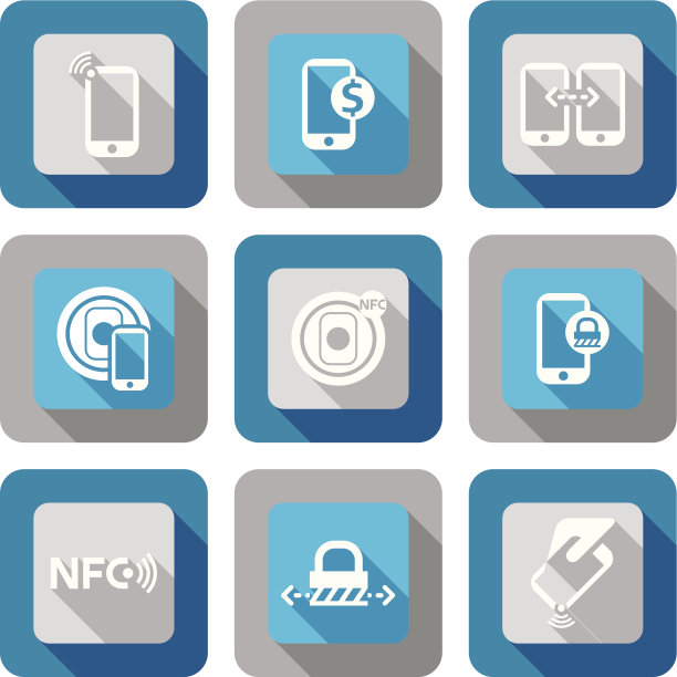 智能手机与NFC技术图标图片下载