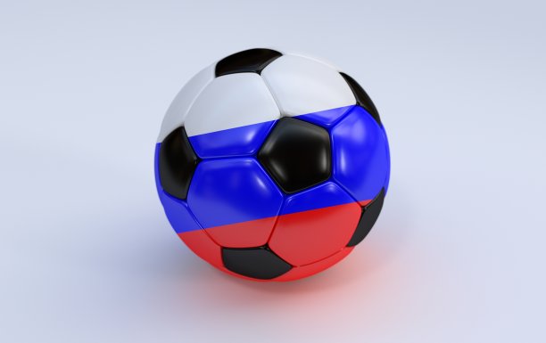 带有俄罗斯国旗的足球图片下载