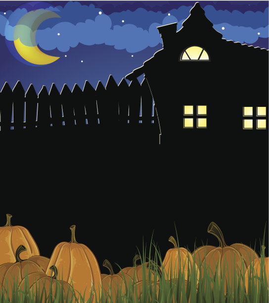 南瓜在房子附近的草丛里图片下载