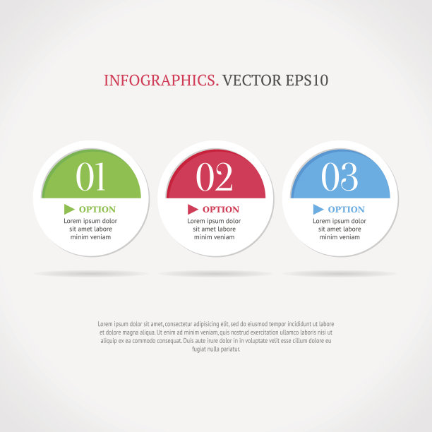 编号的圆圈。信息图表选项横幅模板。复古的风格。图片下载