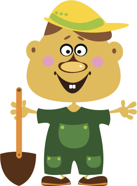 卡通矢量建设者男孩在白色的背景图片下载